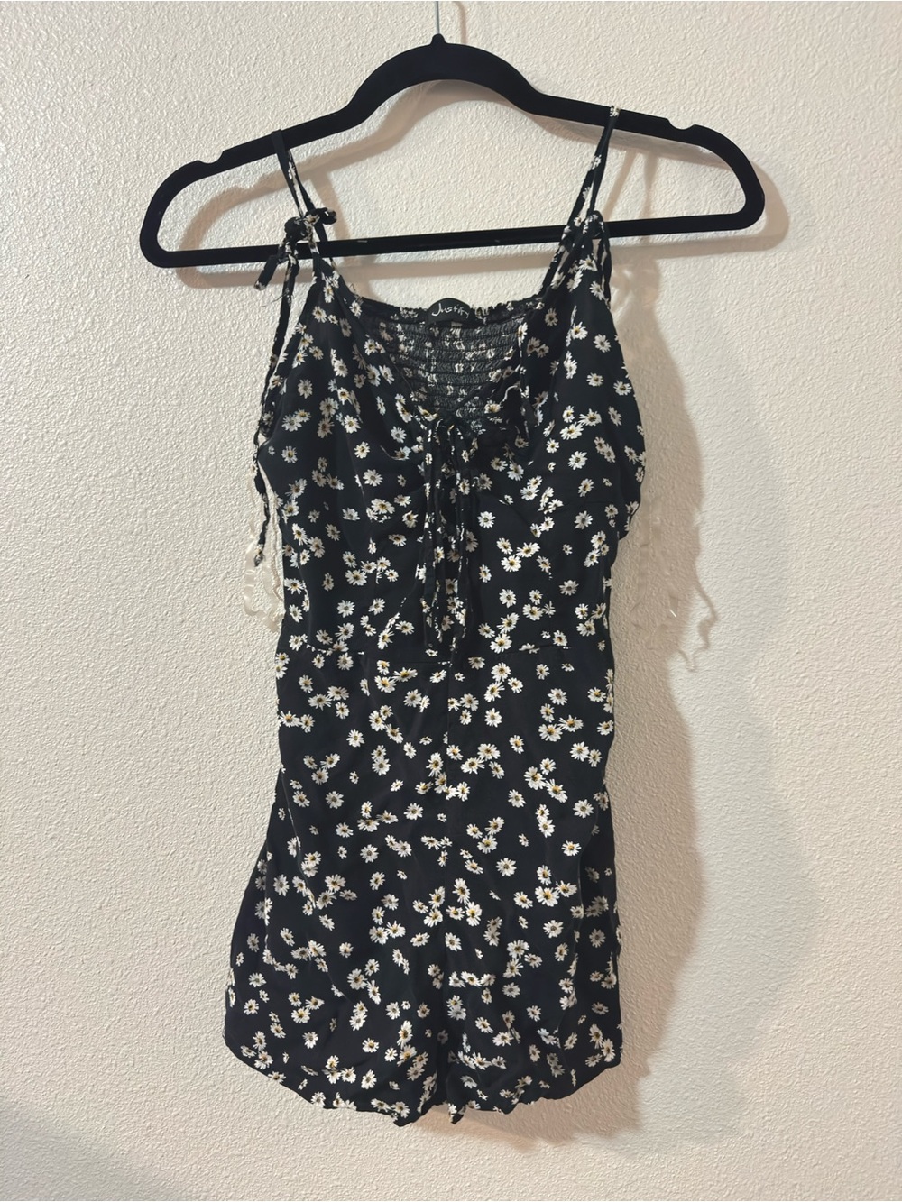 Women's Black Floral Romper